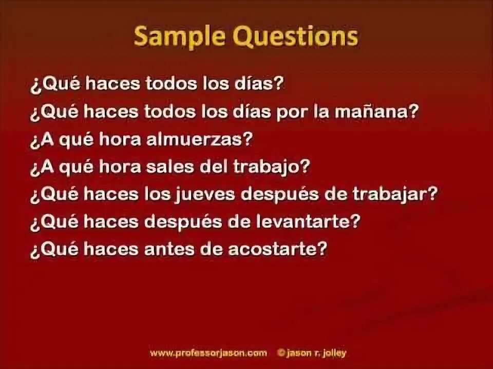Samples questions. Samples questions