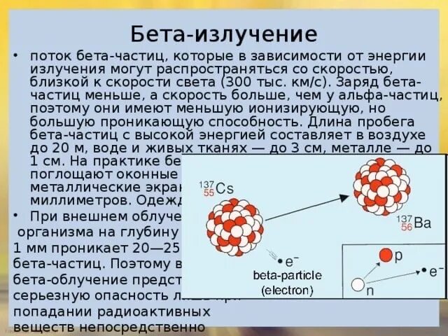 Бета излучение поток частиц