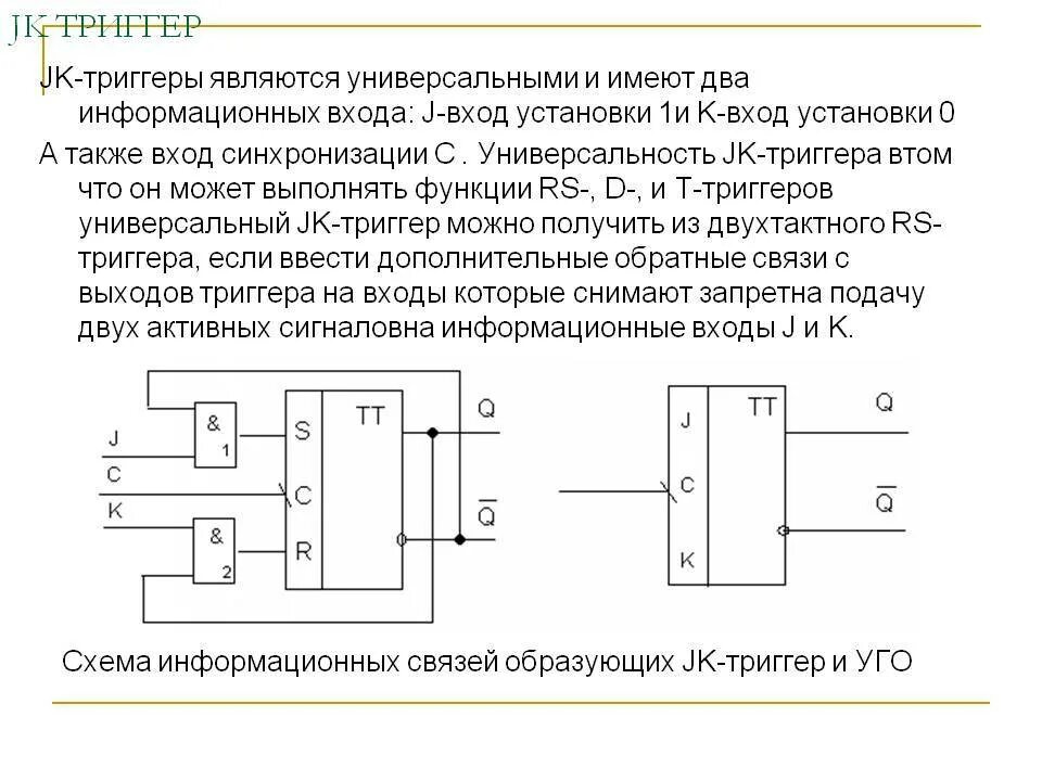 Синхронный JK триггер схема. Схема d триггера t триггера на схеме. JK триггер на основе RS триггера. Назначение входов JK триггера.