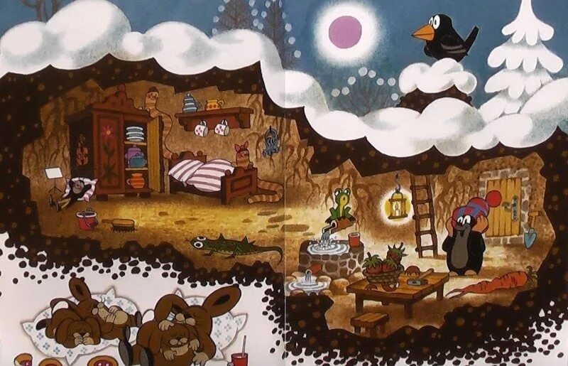 Уютные зимние иллюстрации. 7. Уютные иллюстрации. Домик мышки. Уютные норки.