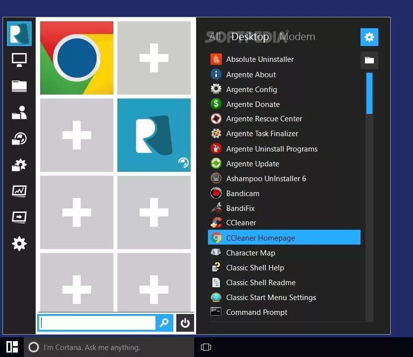 Open start menu