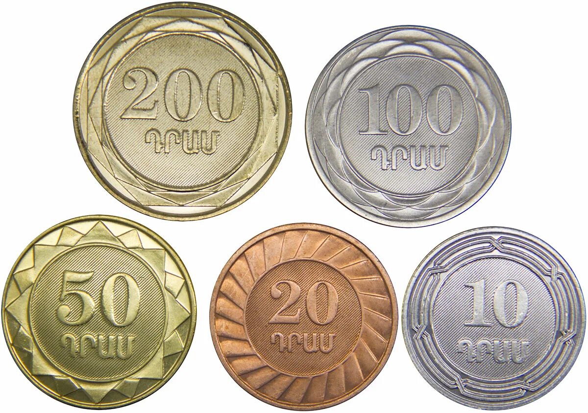 Металлические монеты. Армянские монеты. Номинал монеты. Монеты Армении 2003.