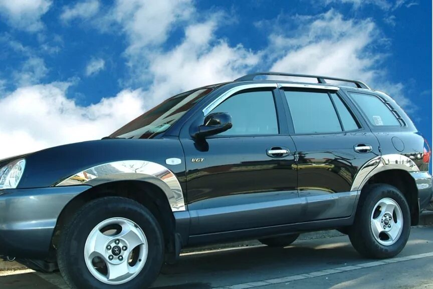 Хендай санта фе 2.7 купить. Hyundai Santa Fe 1 арки. Расширители арок Хендай Санта Фе 1. Расширители колесных арок Хендай Санта Фе Классик 2001. Hyundai Santa Fe 2003 накладка на арки.