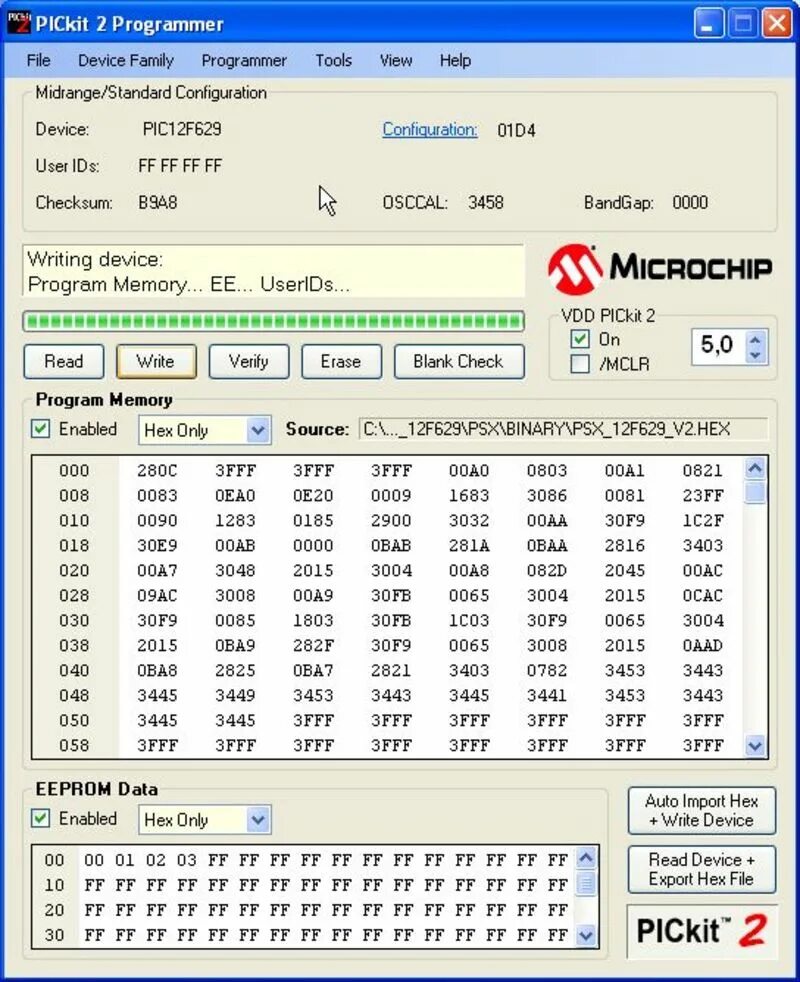 Pickit3 программа. Программа microchip. hvist-5a. pic to program.