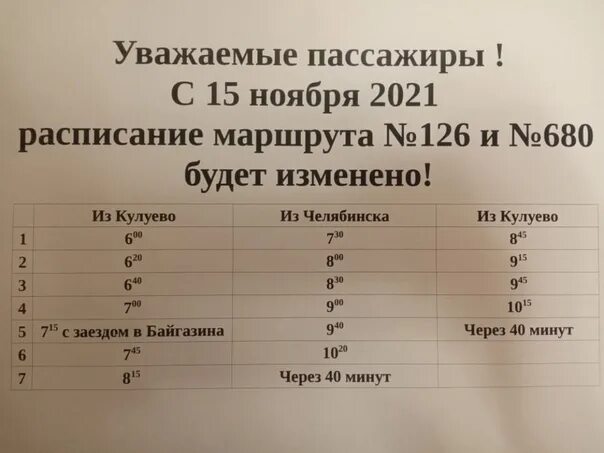 Расписание 126 инкерман. Расписание 126. Расписание автобусов 126. Расписание с Кулуево-Челябинск. Маршрутка Кулуево.