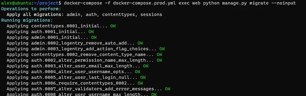 Sudo docker exec. Oc exec user. как проще всего развернуть django-проект через docker.