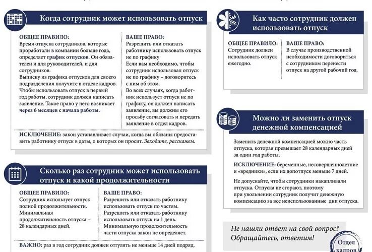 После скольких месяцев положен отпуск. Через сколько отпуск после устройства на работу. Отпуск после трудоустройства. Памятка кадровика. Отпуск в первый год работы сколько дней.