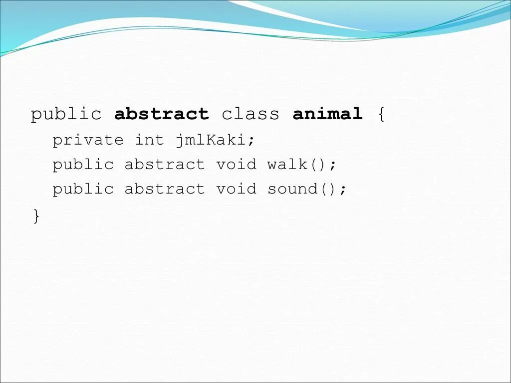 Public final void. Abstract public class.