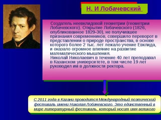 Н И Лобачевский 1826. Что создатель неевклидовой геометрии. Лобачевский н и.