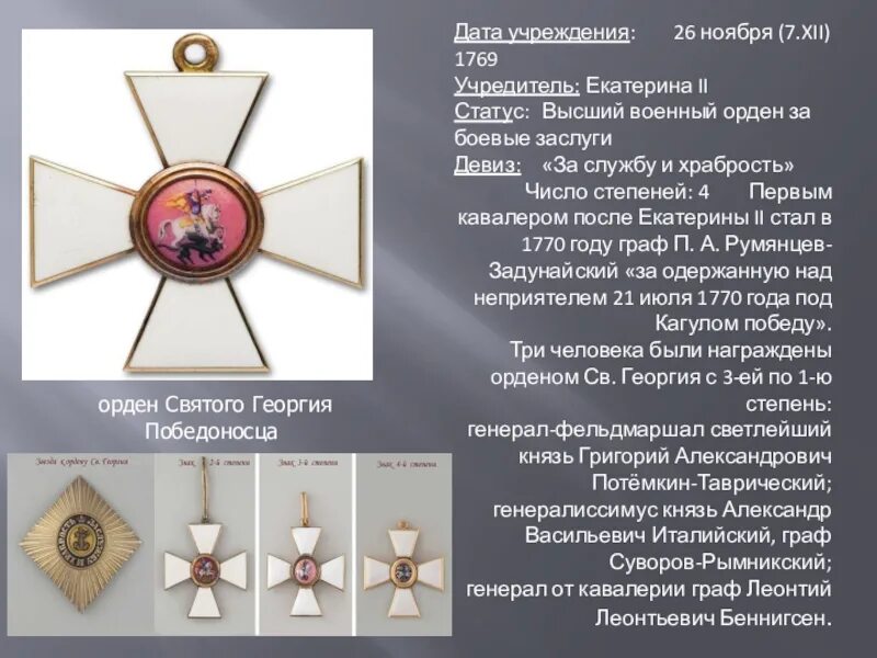 Орден святого георгия в первую мировую. Орден святого георгия в первую мировую