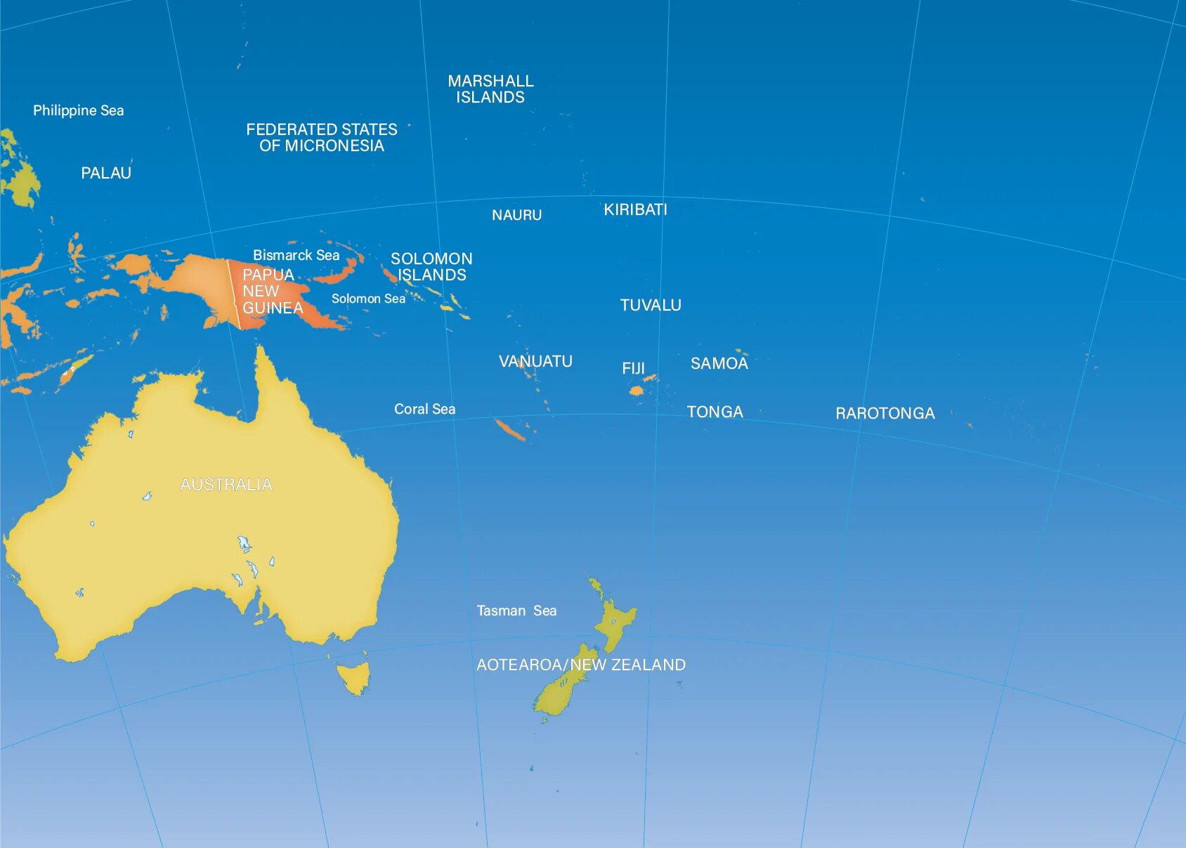 Страны океании австралия и новая зеландия. Океания на карте. Острова Океании на карте. Политическая карта Океании. Карта Австралии и Океании.