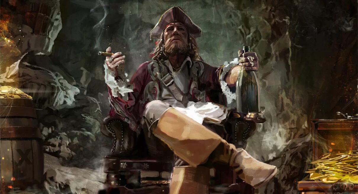 Старый пират. Пираты и сокровища. Пираты в живописи. Пиратский Капитан. Пираты пьют ром