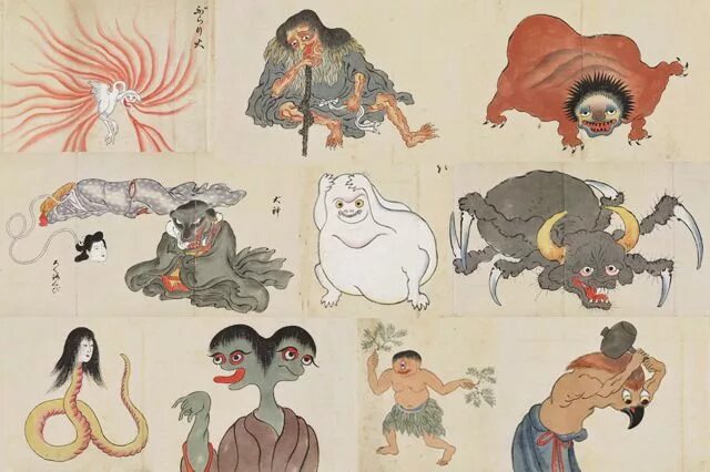 Японская мифология Мифические существа в японской мифологии. Демон Ёкай в японской мифологии. Крейси японская мифология. Омукадэ японская мифология.
