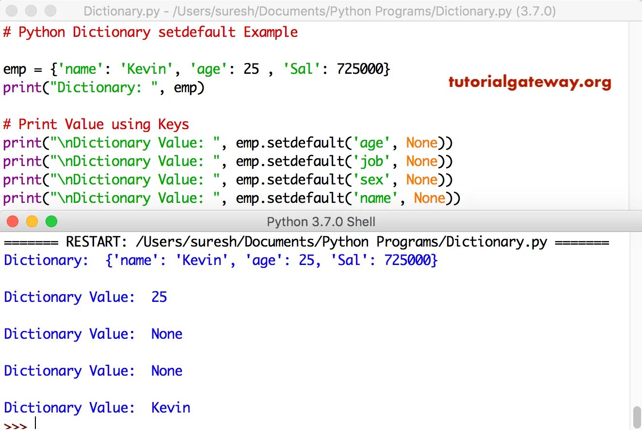 Как получить значение словаря в python