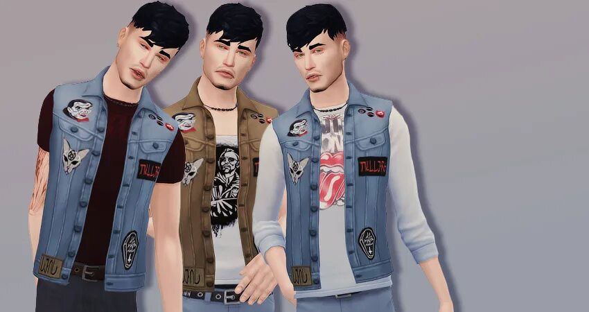 SIMS 4 Vest male. SIMS 4 Denim Vest. Йен Галлагер симс. Мод симс 4 рок