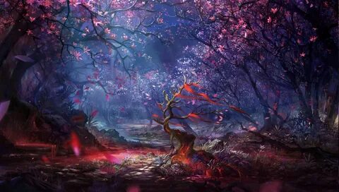 digital Art, Forest, Trees, Colorful, Fantasy Art, Artwork, Landscape Wallp...