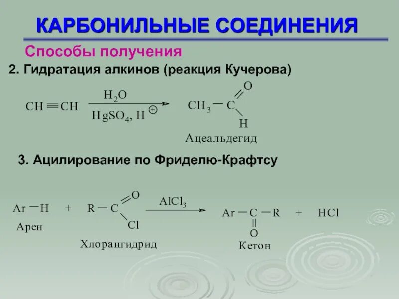 Кетон алкан. Получение карбонильных соединений окислением углеводородов. Получение карбонильных соединений окислением спиртов. Гидратация с образованием карбонильных соединений. Методы получения карбонильных соединений.