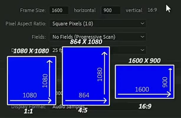 Frame Size. Frame Size Video. Размеры видео. Set to frame Size по умолчанию.