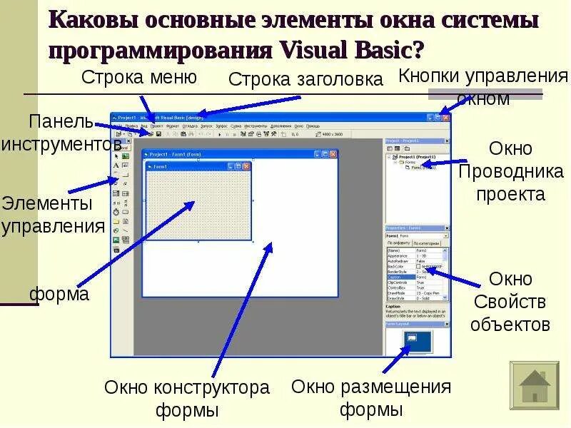 Окно панели элементов. Элементы управления Visual Basic. Управляющие элементы панель элементов в Visual Basic. Элементы окна Информатика. Элементы окна.