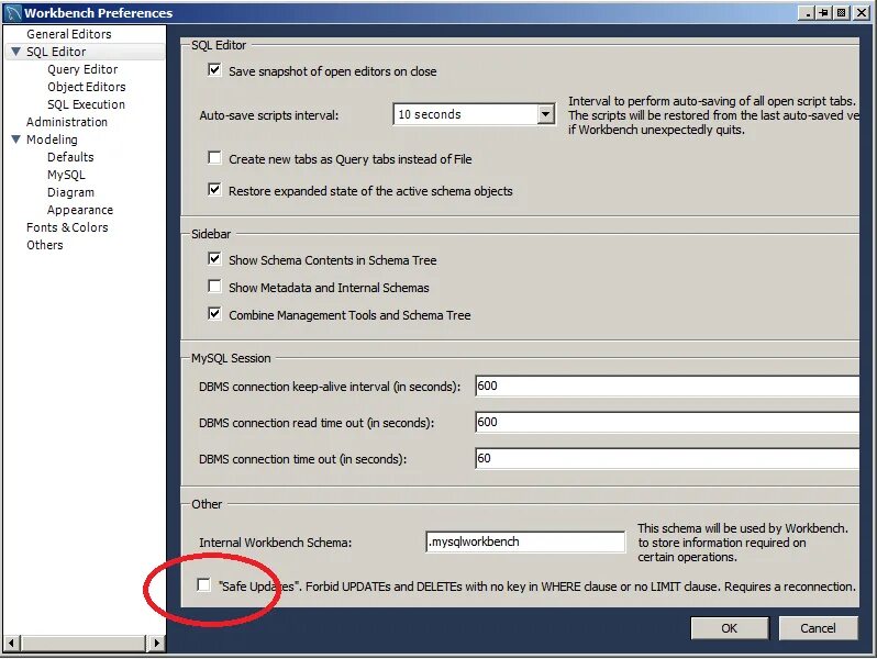 Content schemata. When SQL workbench ошибка. Limit без where SQL. SAFEMYSQL класс. Safe updates MYSQL отключить.