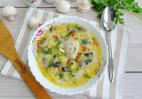 Рецепт супа с шампиньонами пошагово