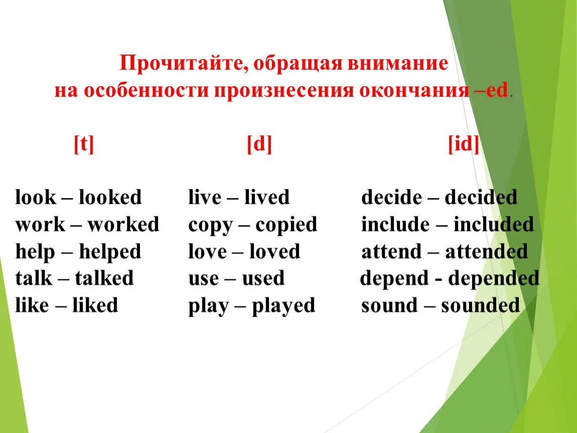 Окончание есть в английском. Чтение окончания ed в английском. Окончание ed упражнения. Произношение окончания ed упражнения. Окончание ed в английском упражнения.