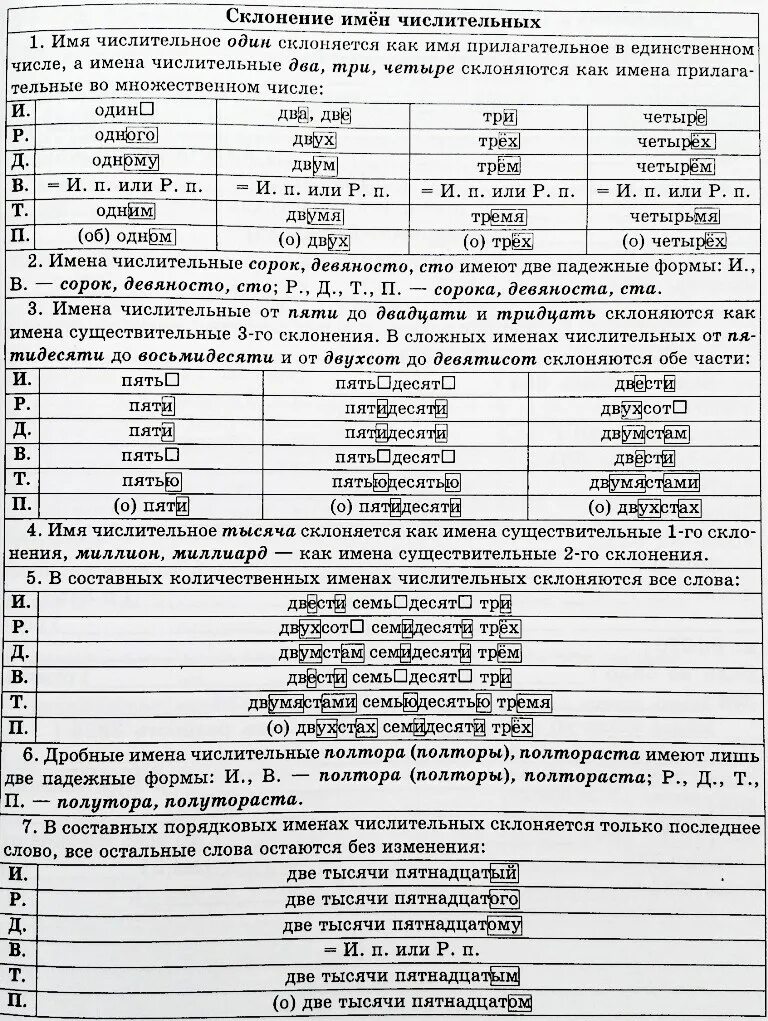 В порядковых числительных склоняется каждое слово