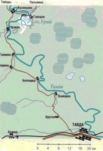 Река тавда на карте