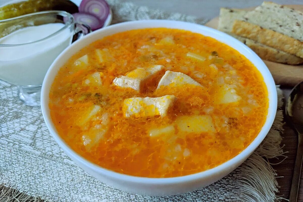 Рассольник с рисом пошагово