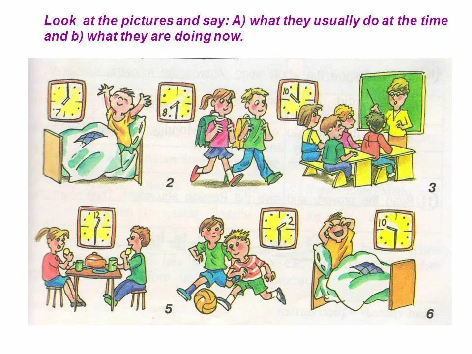 Does she going to school now. Картинка what are they doing. What did they do картинка. Look at the picture. What are they doing картинка для описания.