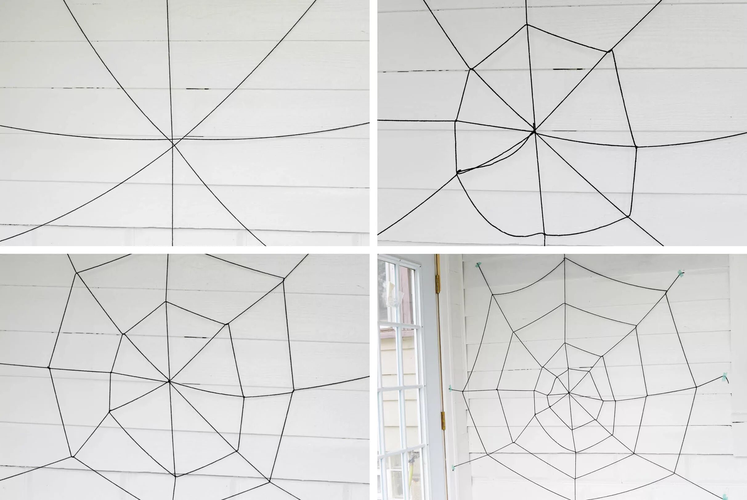 паутина из ниток. декоративная паутина. паутина. декоративная паутина. сплести паутину.