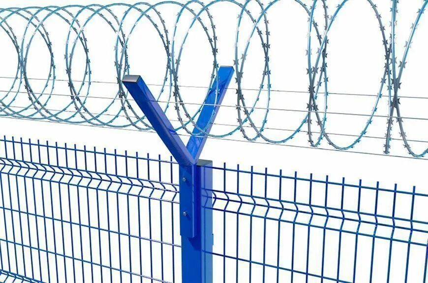 Заграждение из врытых наклонных