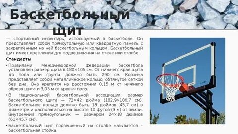 Размер щита в баскетболе национальная баскетбольная лига