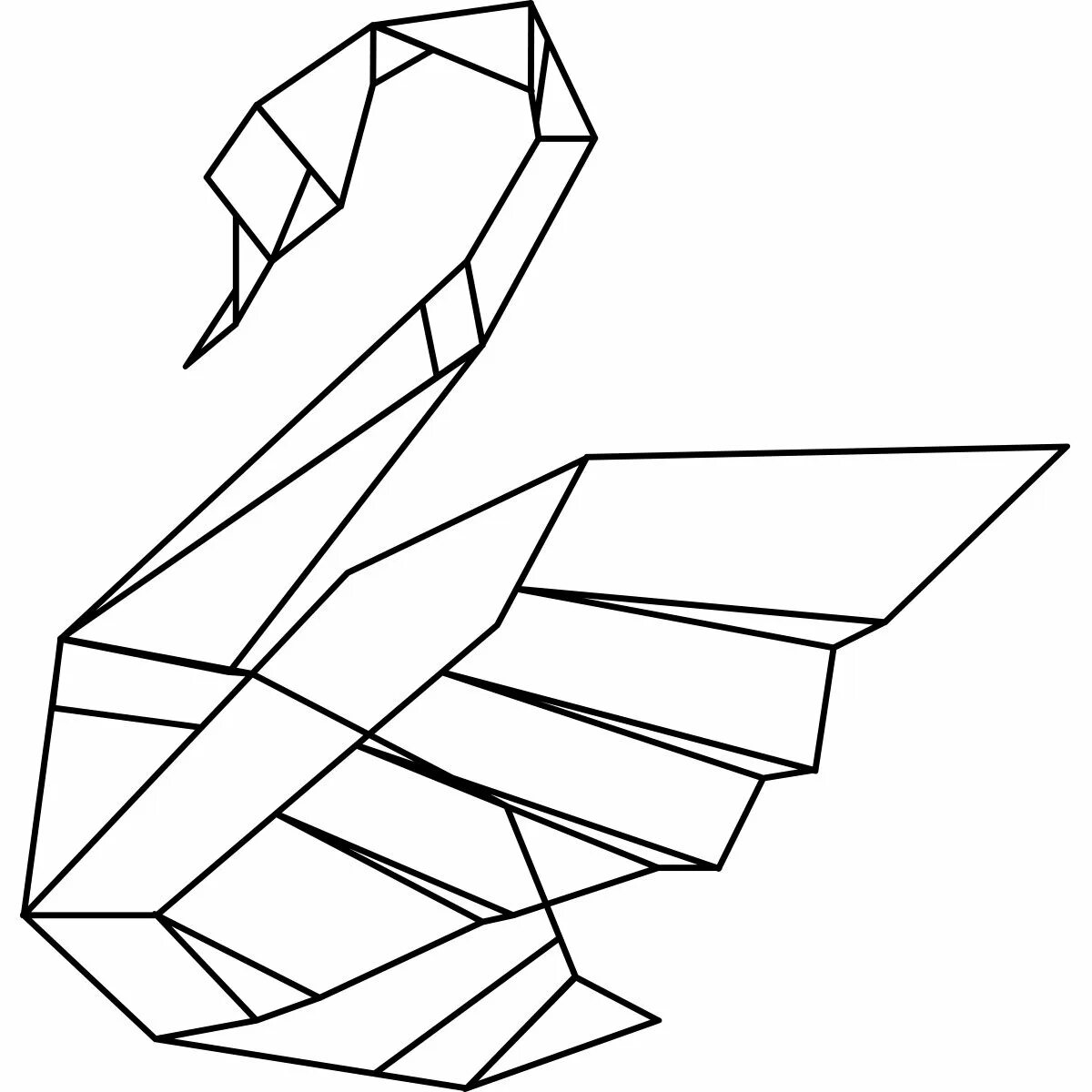 Геометрические рисунки. Раскраска оригами. Оригами эскиз. Сложные фигуры.