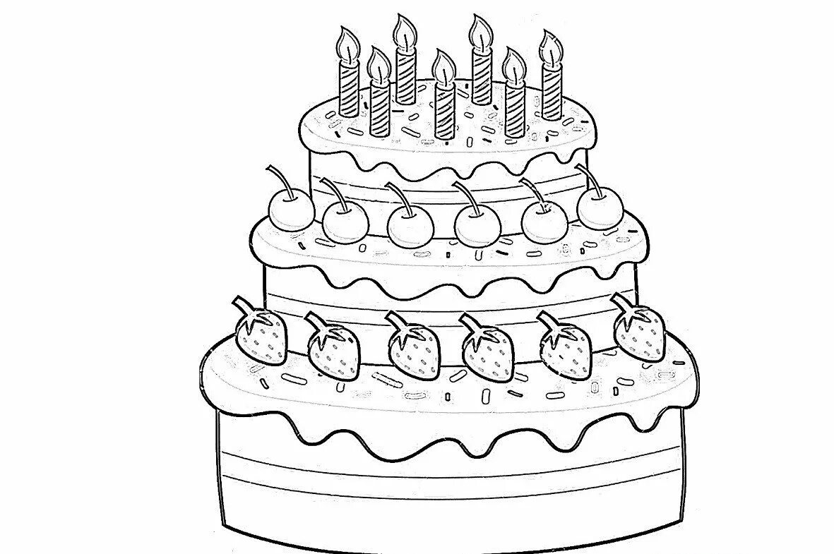 Распечатать день рождения красиво. Раскраска торт на день рождения. Тортик раскраска для детей. Раскраски для девочек тортики. Торт картинка для детей раскраска.