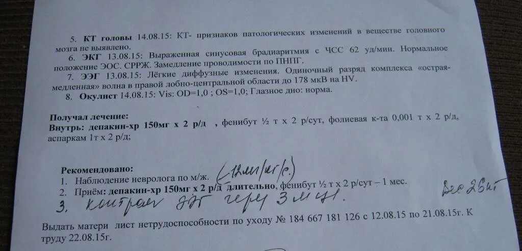 Патологических изменений не выявлено