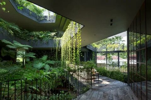 There is a green house inside