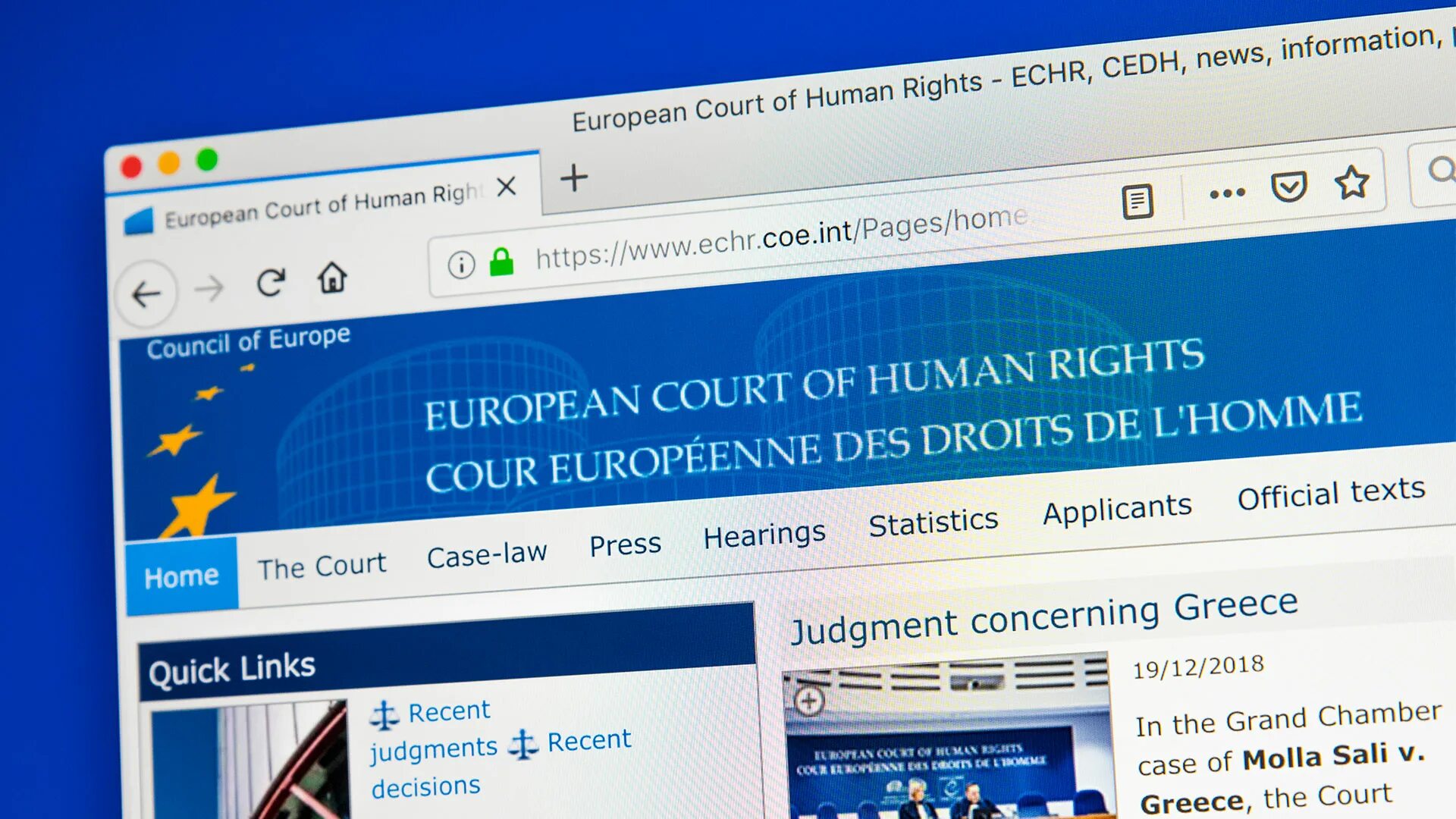 Coe int. Complaint to the european court of human rights. split-off echr case. split-off echr.