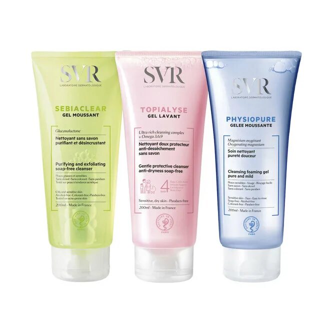 Svr gel. SVR Sebiaclear гель. SVR Topialyse гель. SVR Sebiaclear гель для умывания. SVR Topialyse умывалка.