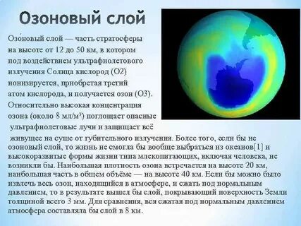 Какая функция озонового слоя