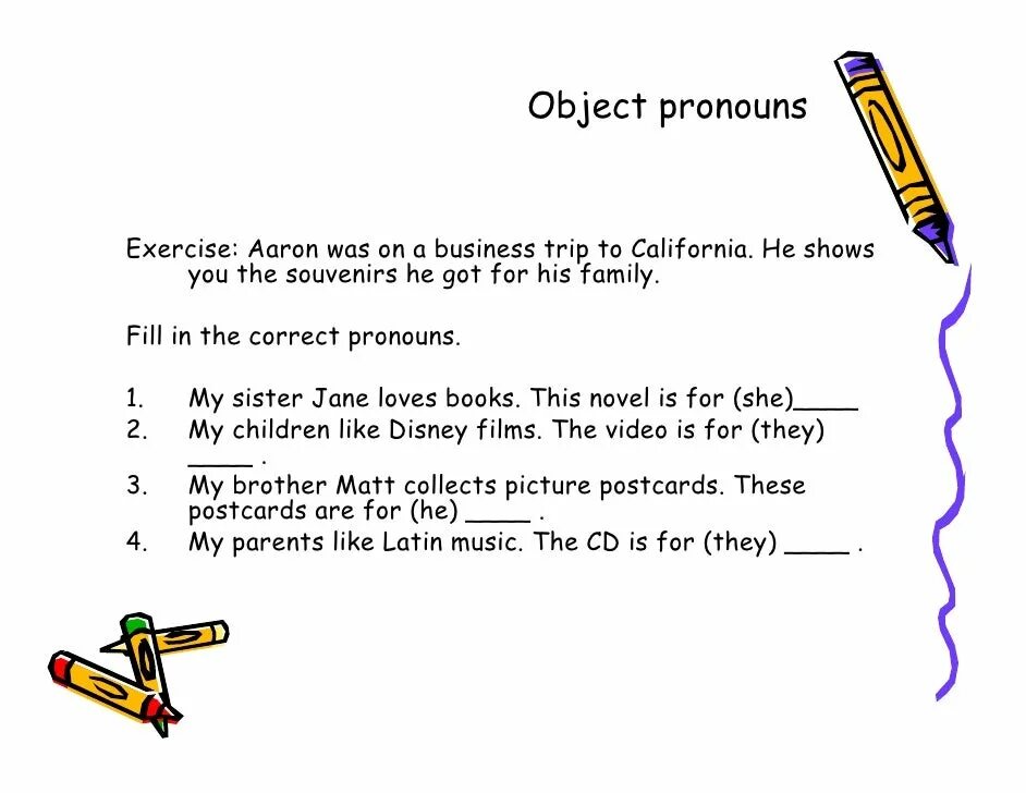 Object pronouns examples