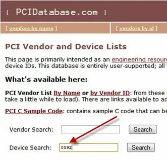 Vendor id device id