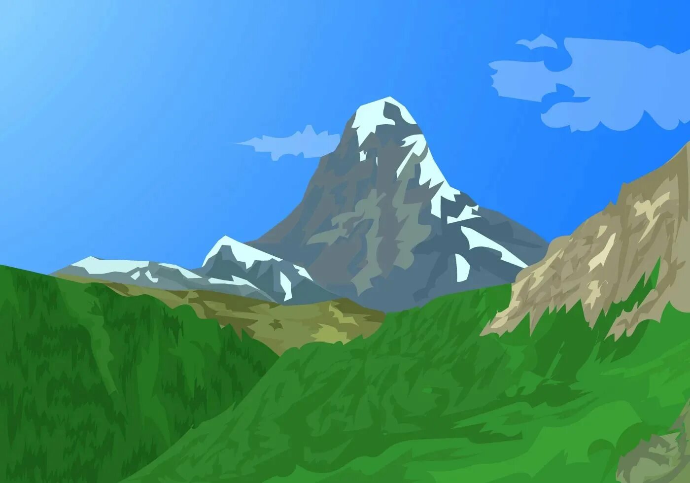 Рисунок высокой горы