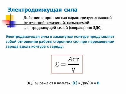 Электродвижущая сила закон ома для полной