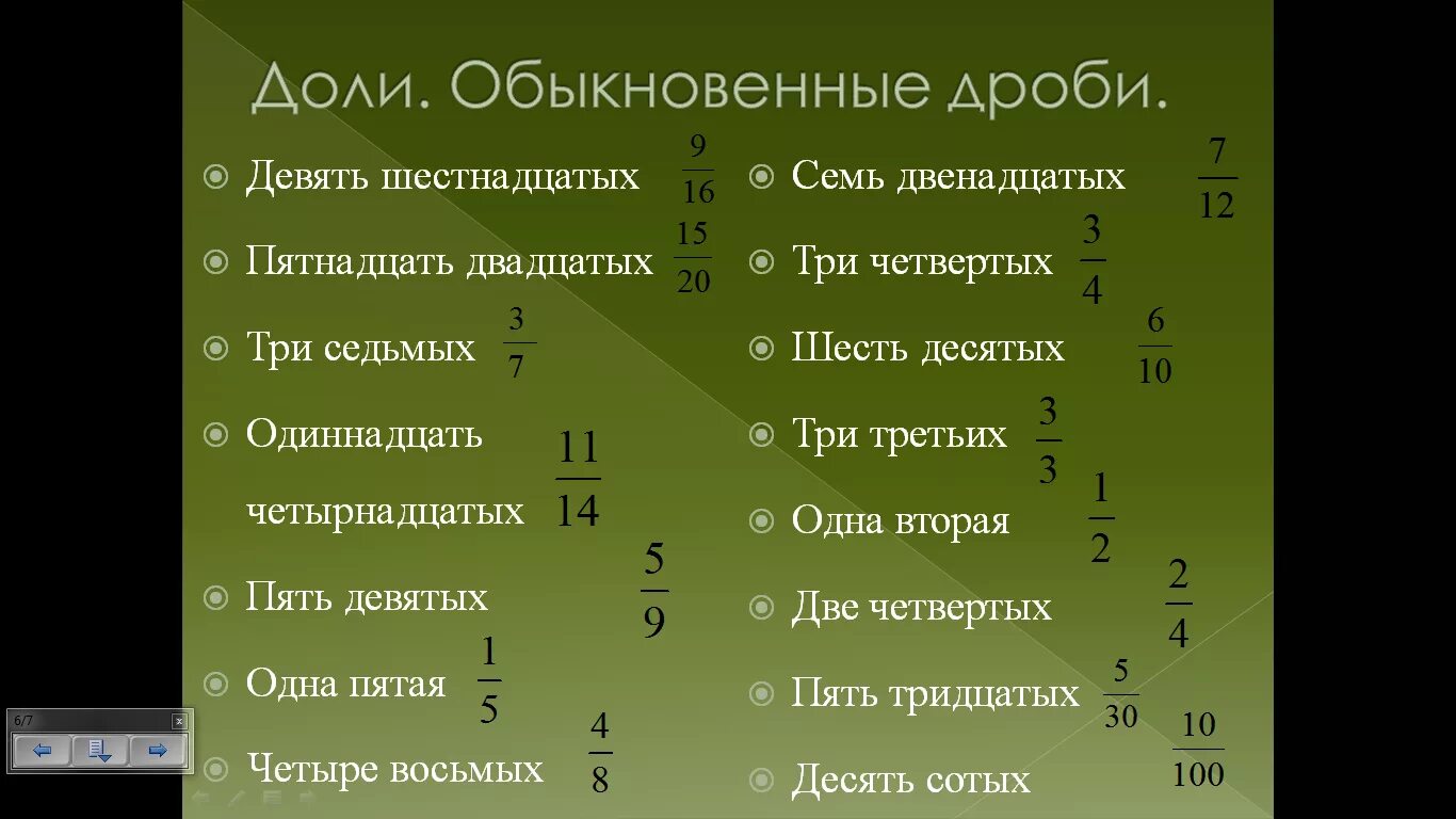 Строение обыкновенной дроби. Доли обыкновенные дроби. Обыкновенные дроби 5 класс. Три седьмых.