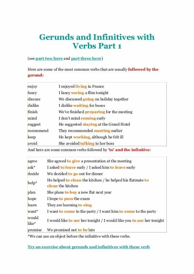 Verbs followed by ing or infinitive. Verbs followed by ing or infinitive