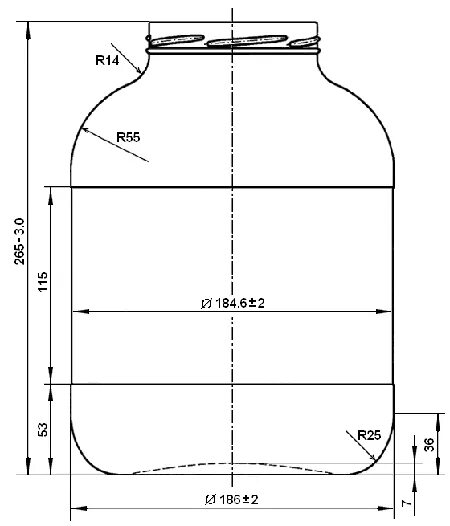 Высота 3х литровой банки. Чертеж стеклобанка 10л. Диаметр горлышка 3 литровой стеклянной банки. Размер 3л стеклянной банки. Трехлитровая банка размеры