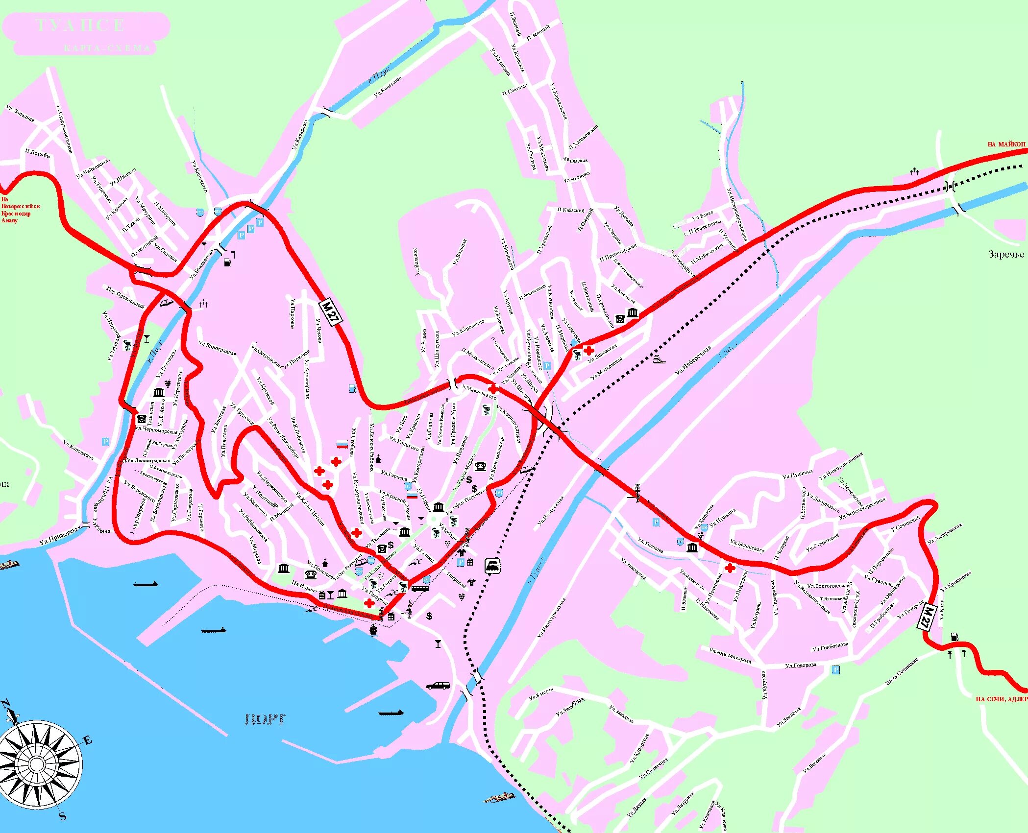 Карта туапсе дороги. План города Туапсе Краснодарский край. Туапсе карта города. Туапсе карта города с улицами. План города Туапсе с улицами.