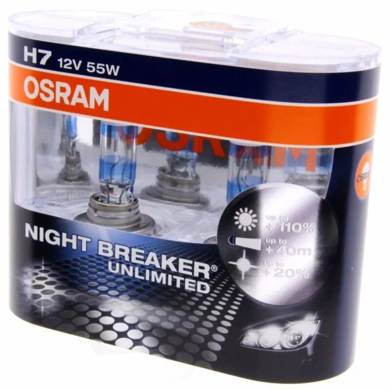 Лампочки осрам. Лампы осрам найт брекер h7. лампа h7 12-55 px26d osram nbu+110% (2шт). о osram h7 night breaker unlimited 12v 55w +110. лампа h7 osram night breaker unlimited.