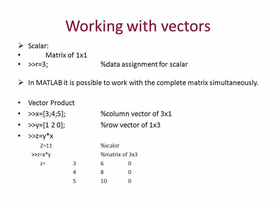 Row vector. Row matlab. column matrix to row matrix matlab. типы данных матлаб.